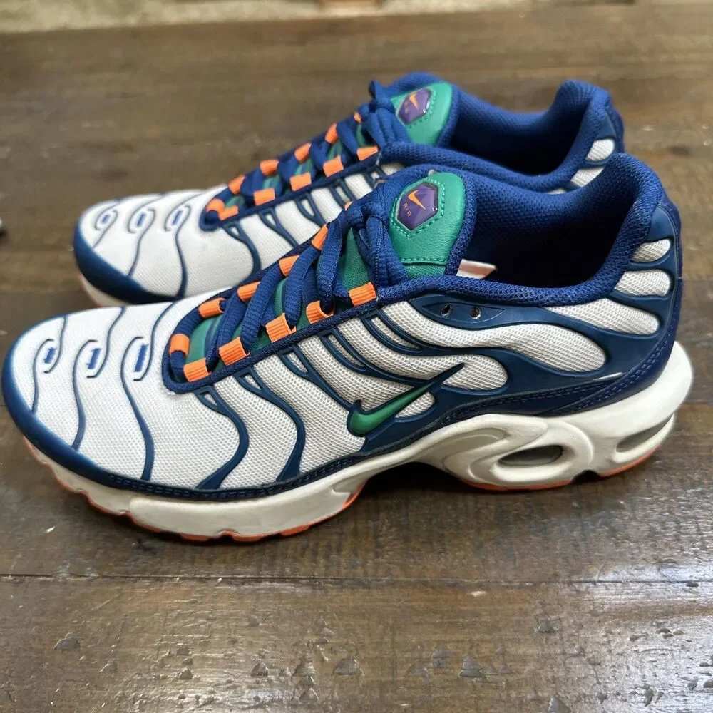 Nike Air Max Plus TN Tuned Air Youth 5.5Y Blue White Orange Sneakers